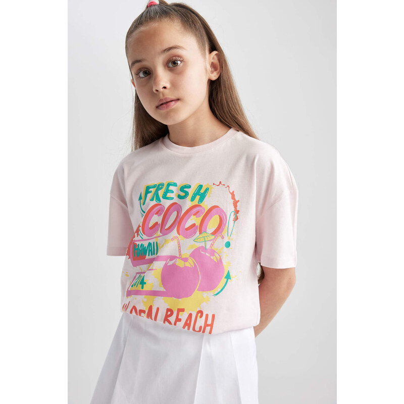 DEFACTO Girl Oversize Fit Short Sleeve T-Shirt