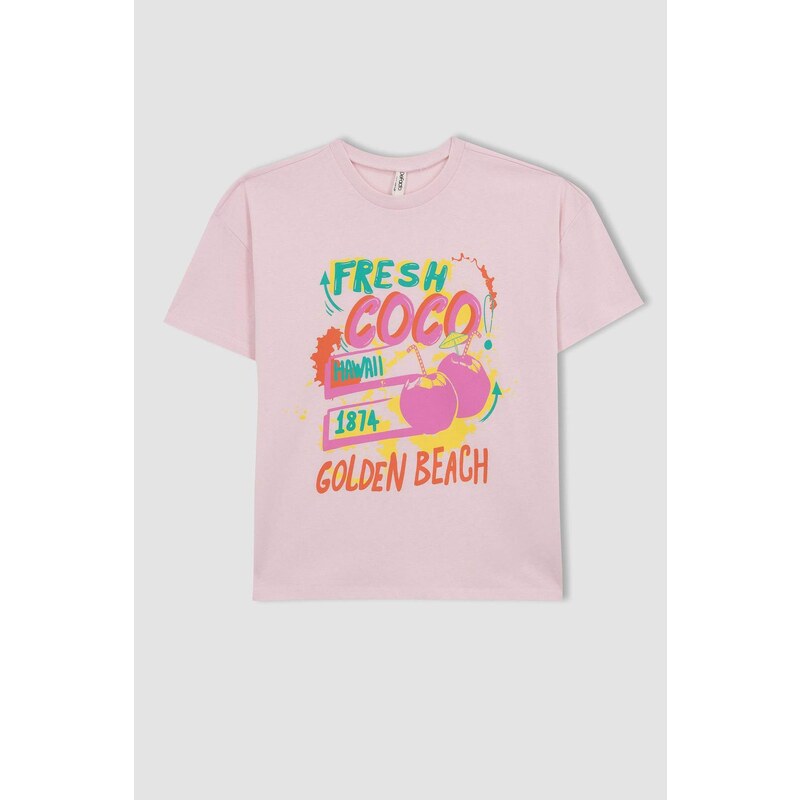 DEFACTO Girl Oversize Fit Short Sleeve T-Shirt