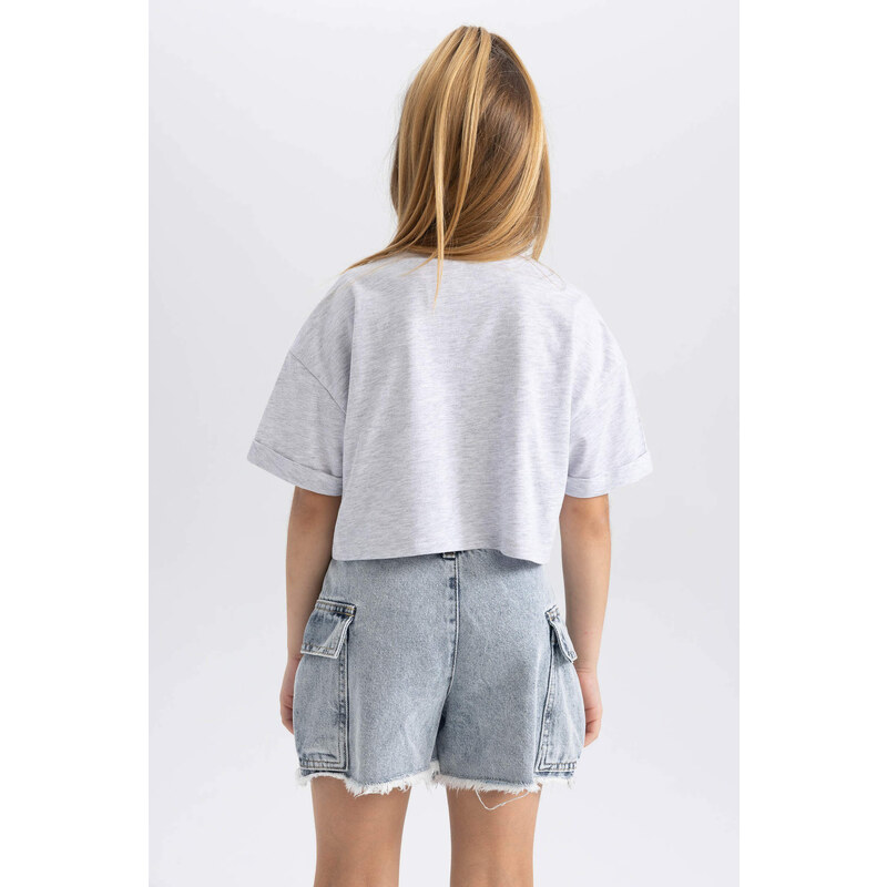 DEFACTO Crop Short Sleeve T-shirt