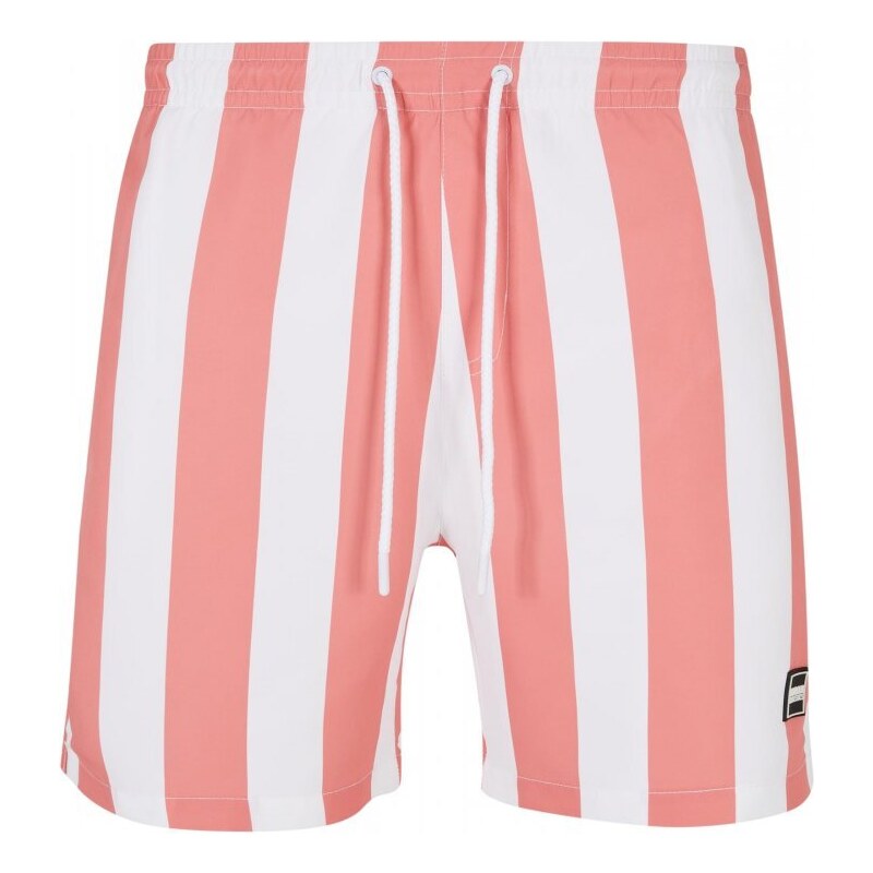 URBAN CLASSICS Pattern Swim Shorts - palepinkbarstripe