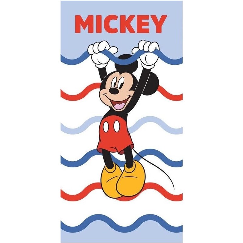 BÍLO-MODRÁ PLÁŽOVÁ OSUŠKA DISNEY MICKEY MOUSE Světle modrá