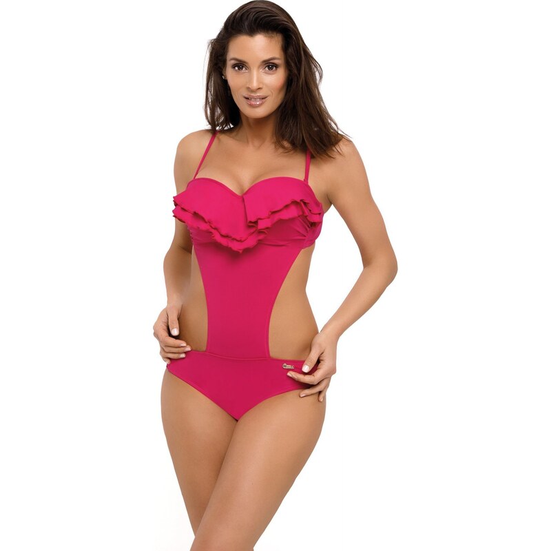 MARKO COLLECTION Tmavě růžové push-up monokiny Belinda New Berry