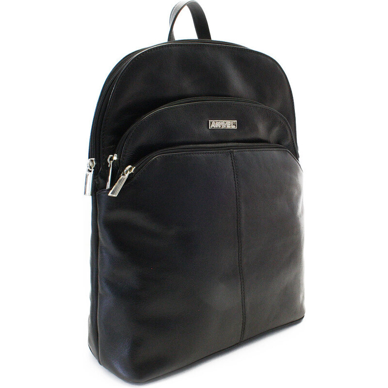 Černý kožený moderní batoh Poppy