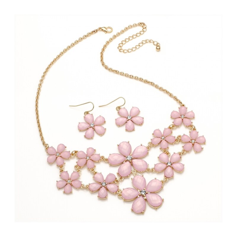 SET: Růžový náhrdelník a náušnice Ellie 29213