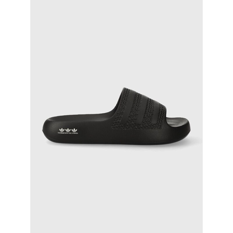 Pantofle adidas Originals Adilette Ayoon dámské, černá barva, na platformě