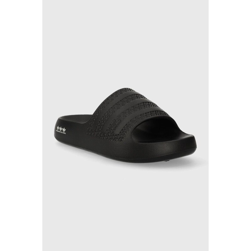 Pantofle adidas Originals Adilette Ayoon dámské, černá barva, na platformě