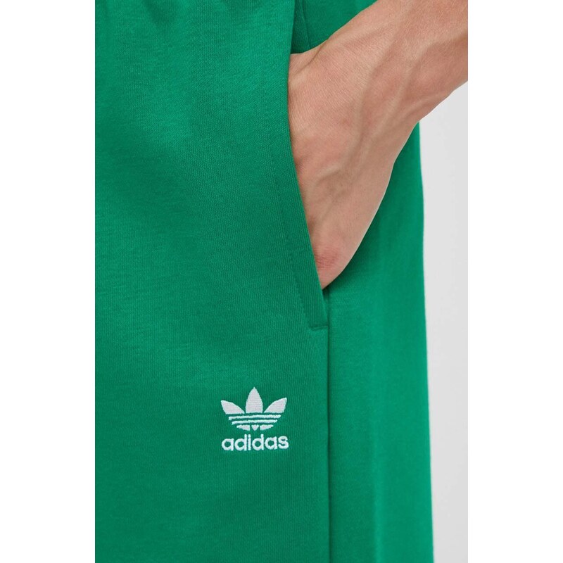 Tepláky adidas Originals zelená barva, hladké