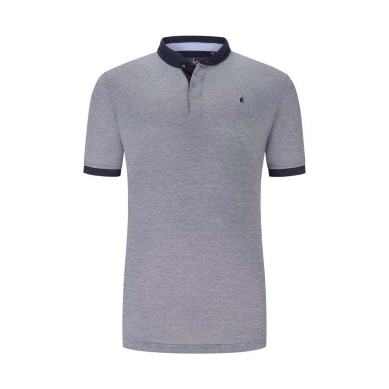 Ragman, polo tričko z piké materiálu, se stojáčkem v kontrastní barvě grey