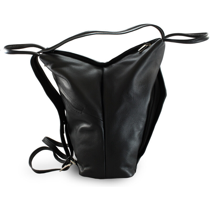 Černý kožený batůžek/kabelka Hazelien