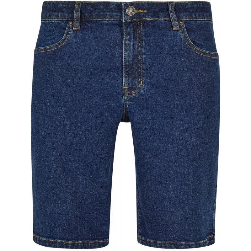 URBAN CLASSICS Relaxed Fit Jeans Shorts - mid indigo washed