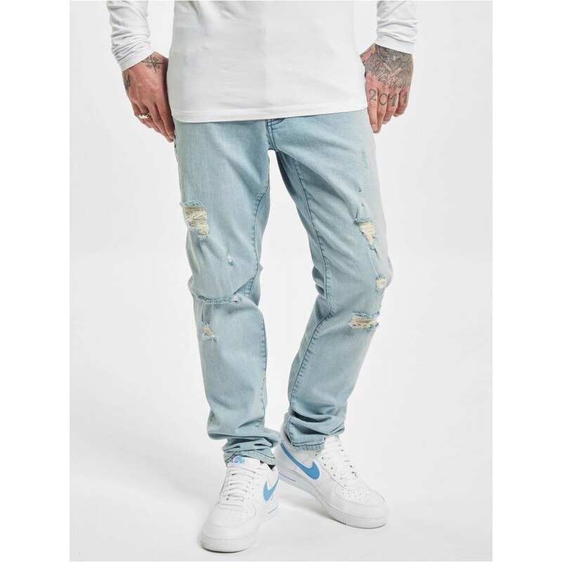 URBAN CLASSICS Pánské džíny Def Theo Slim Fit Jeans - modré