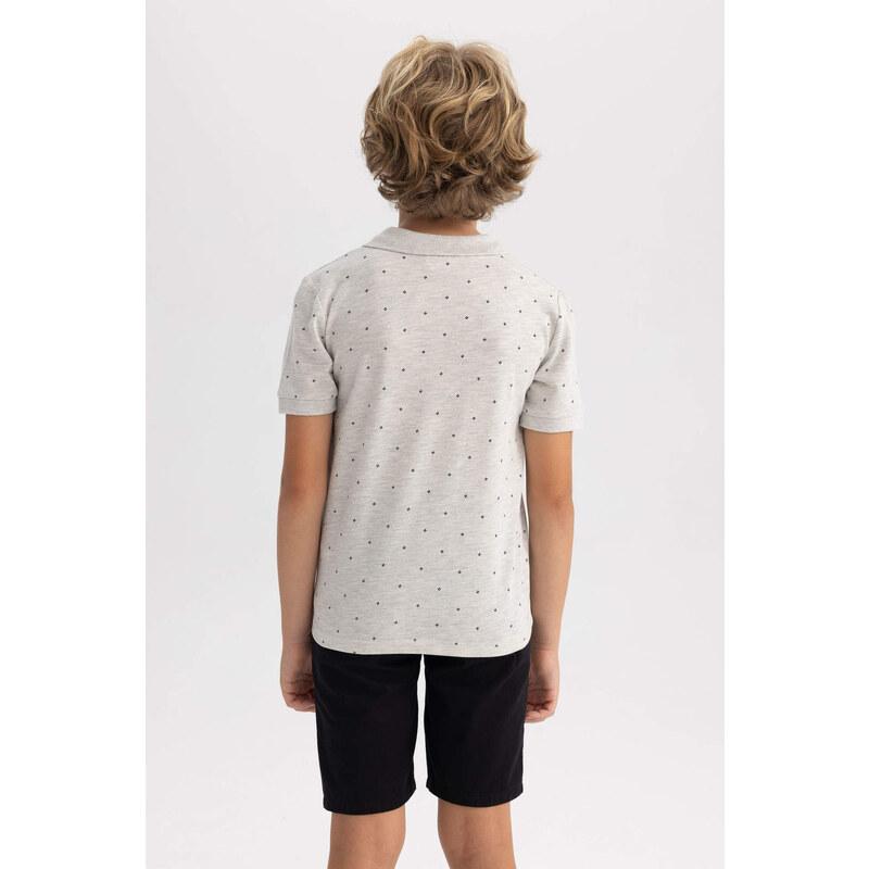 DEFACTO Boy Regular Fit Short Sleeve Polka Dot Print T-Shirt