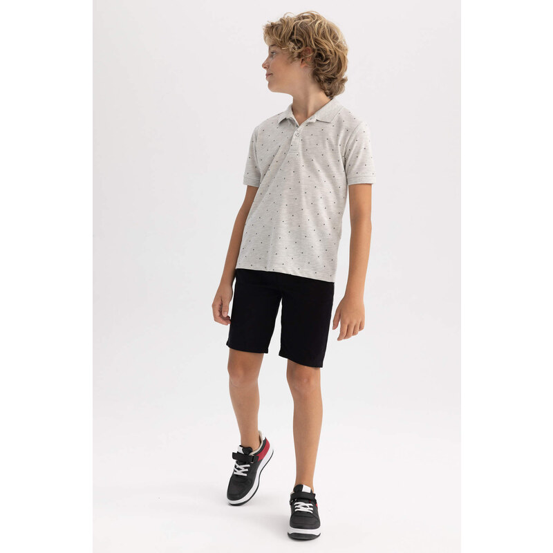 DEFACTO Boy Regular Fit Short Sleeve Polka Dot Print T-Shirt