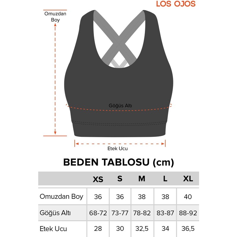 LOS OJOS Coral Lightweight Support Back Detail Covered Sports Bra.