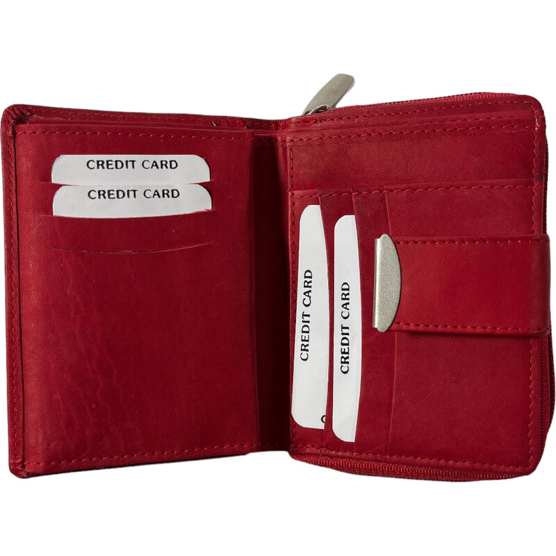Loranzo Dámská kožená peněženka červená 3128