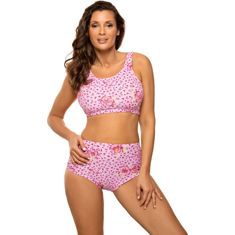 MARKO COLLECTION Růžové bikiny s květinami Asani M-723 (3)