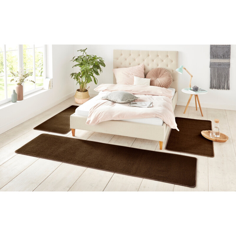 Hanse Home Collection koberce Kobercová sada Nasty 101154 Braun - 3 díly: 70x140 cm (2x), 70x240 cm (1x) cm