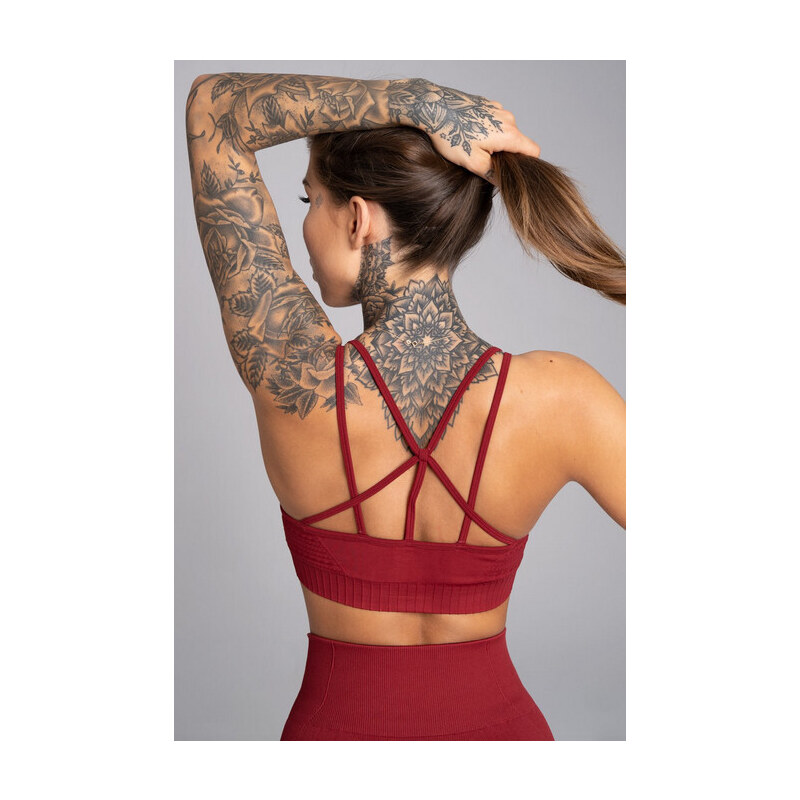 Sportovní podprsenka Seamless Bordo - Gym Glamour