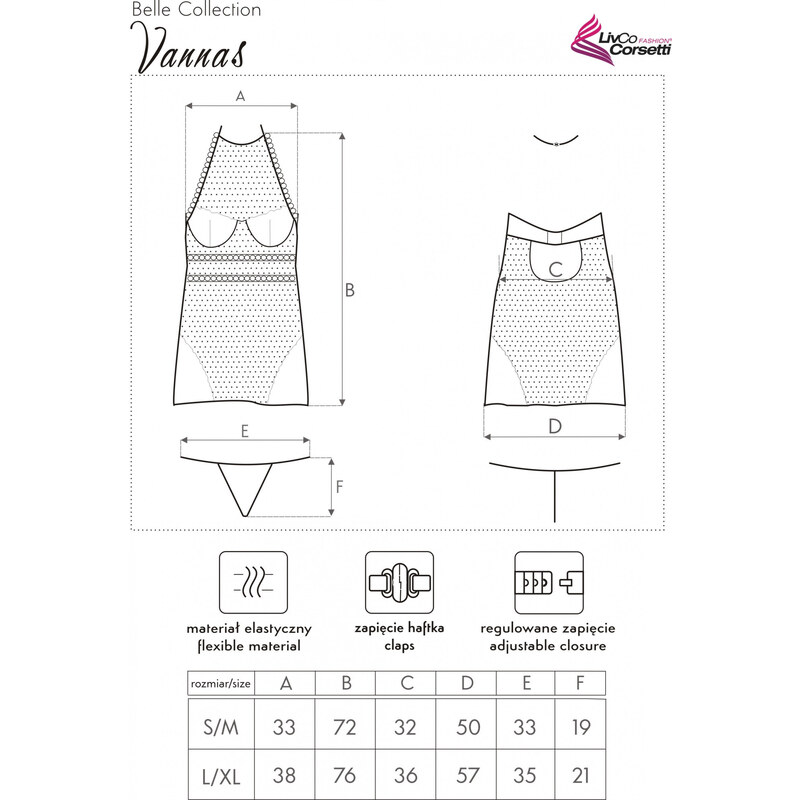 Dámská košilka model 17580351 chemise + tanga ZDARMA! Béžová -