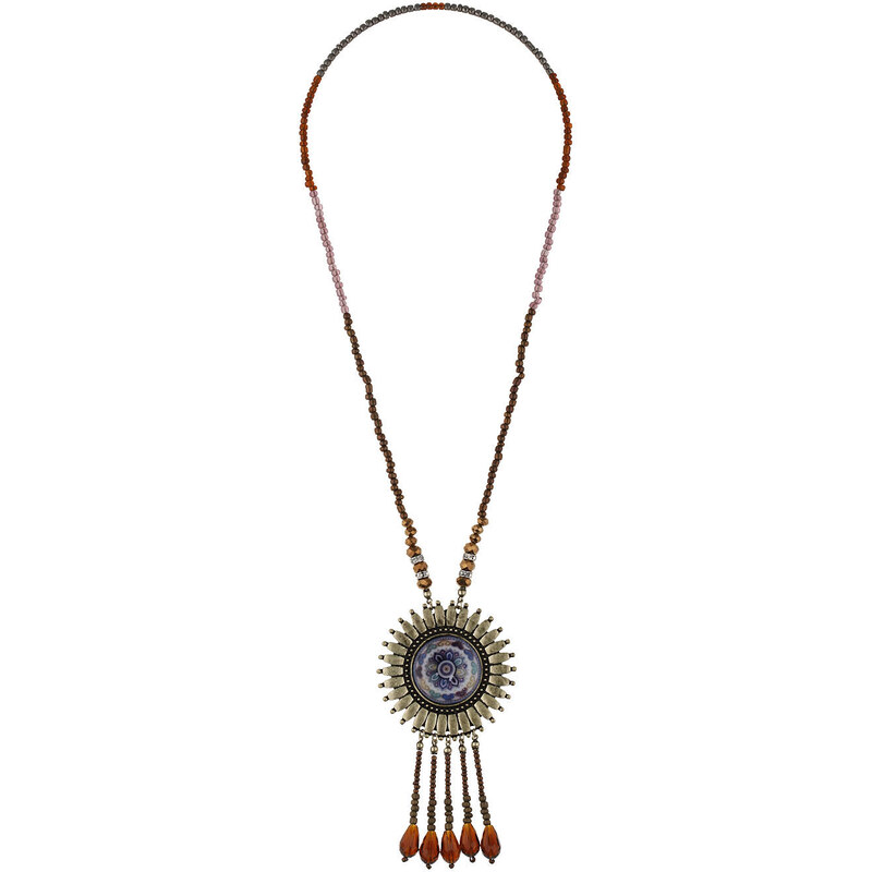 Topshop Bead And Wheel Necklace