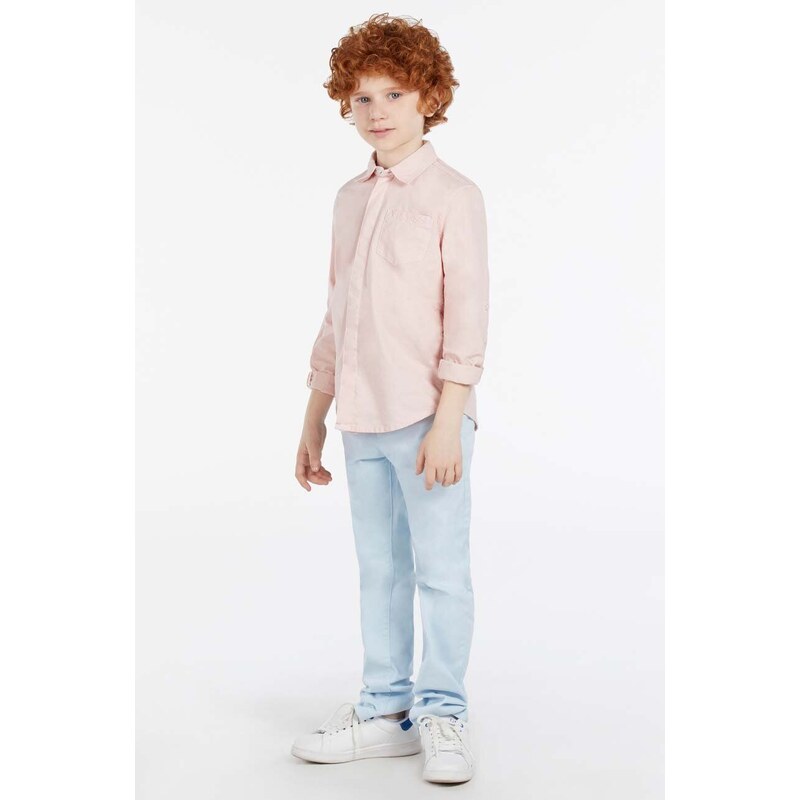 Dětská bavlněná košile Guess růžová barva