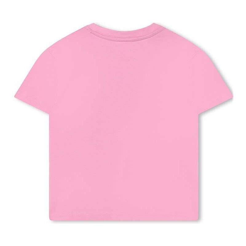 Dětské bavlněné tričko HUGO růžová barva