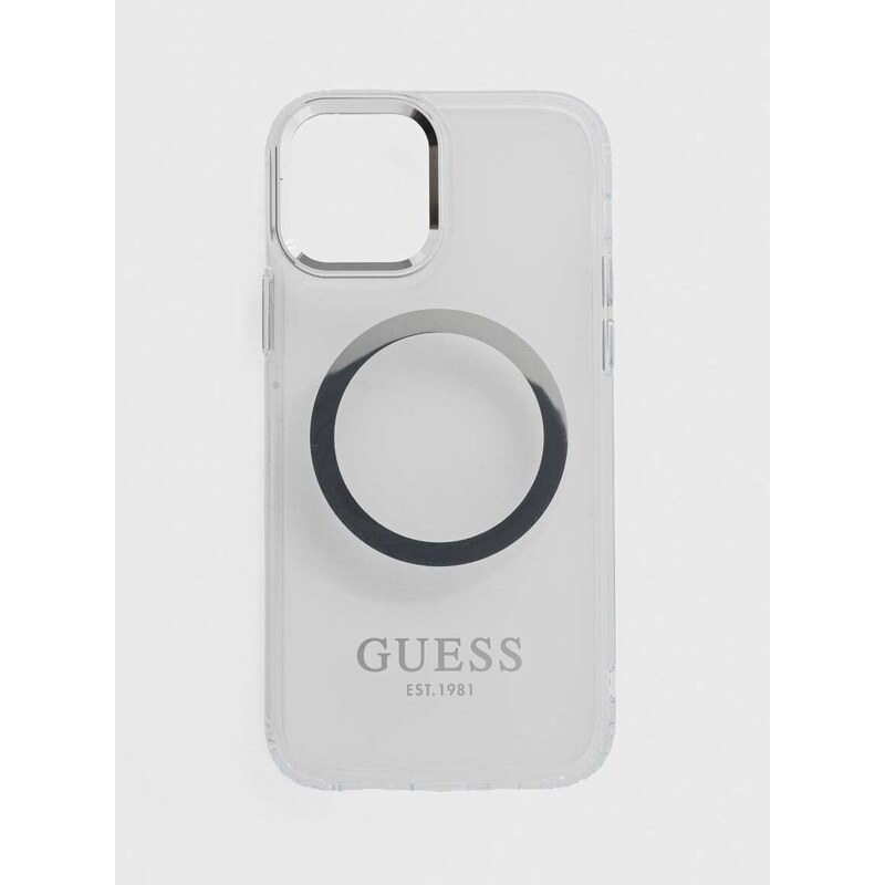 Obal na telefon Guess iPhone 12/12 Pro 6.1" stříbrná barva
