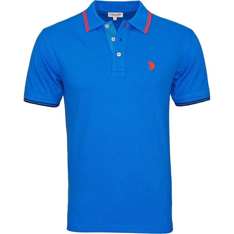 U.S. POLO ASSN. Tričko Barney kobaltová modř / červená