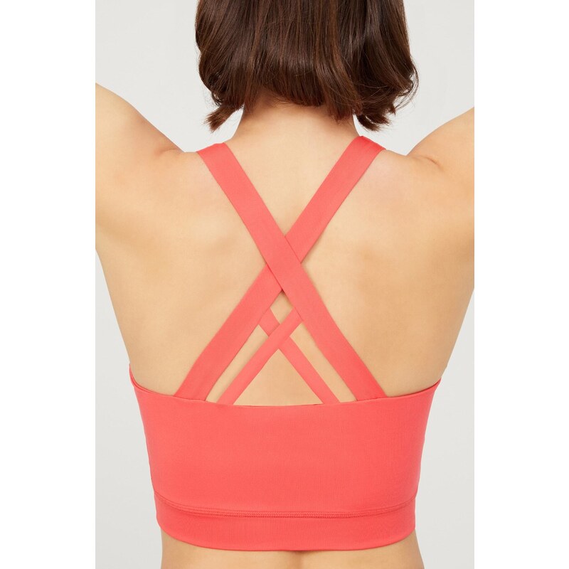 LOS OJOS Coral Lightweight Support Back Detail Covered Sports Bra.