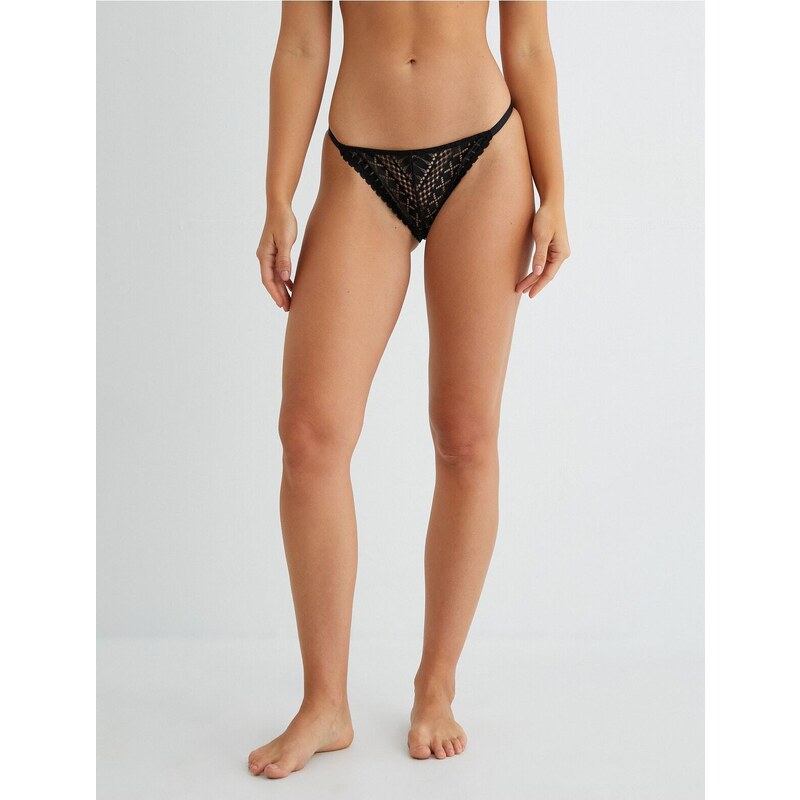 Koton Laced Normal Waist Brazillian Panties