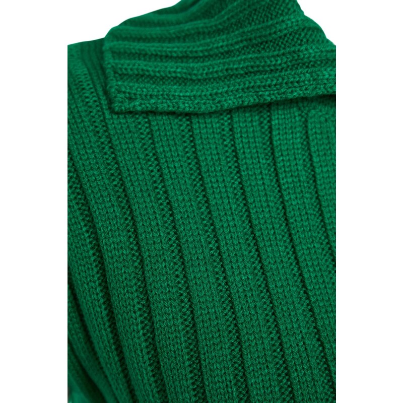 Trendyol Green Crop Polo Neck Pletený svetr