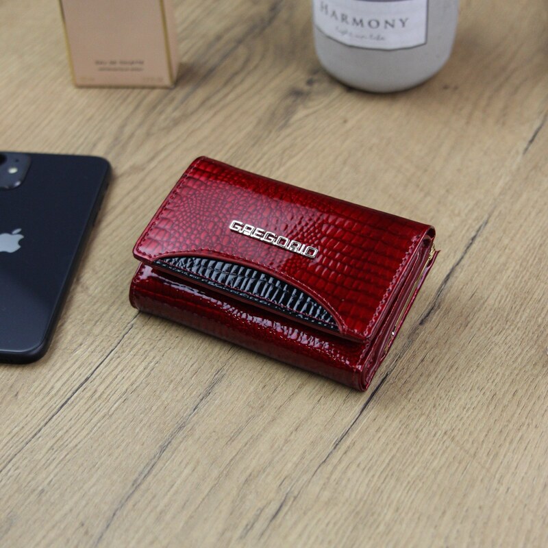 Dámská kožená peněženka Gregorio GP-117 červená / černá