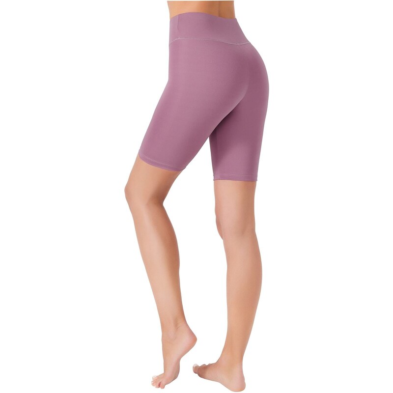 LOS OJOS Women's Lavender High Waist Contouring Cycling Shorts Sport Leggings