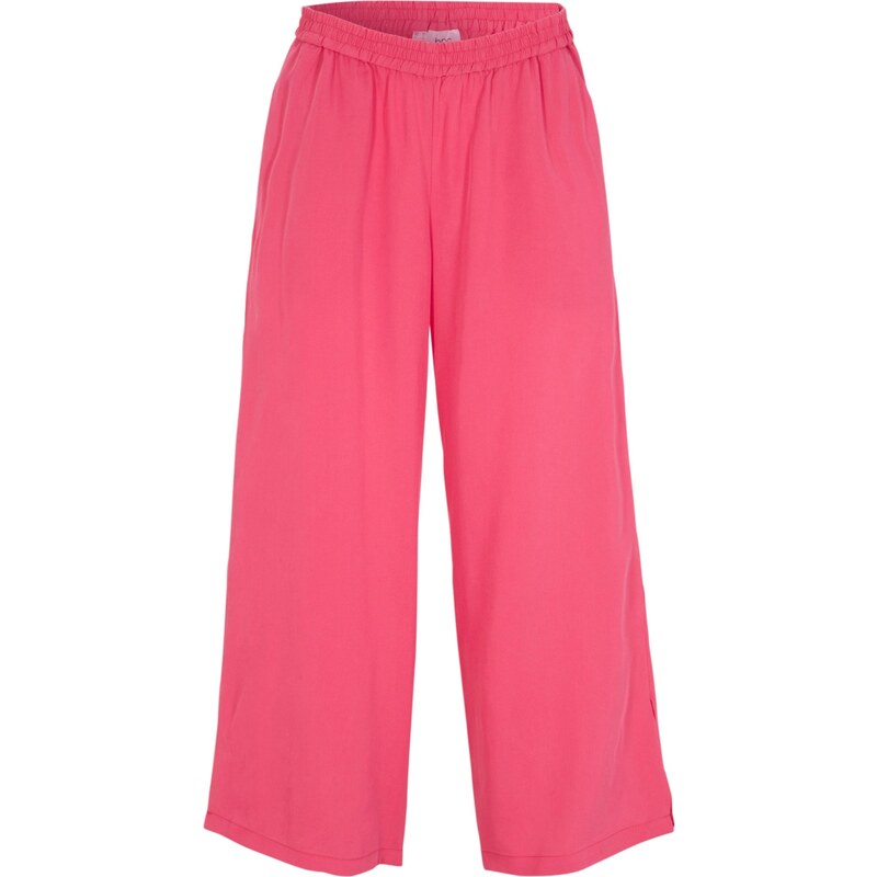 bonprix Kalhoty s pohodlnou pasovkou a rozparkem, z lyocellu Pink
