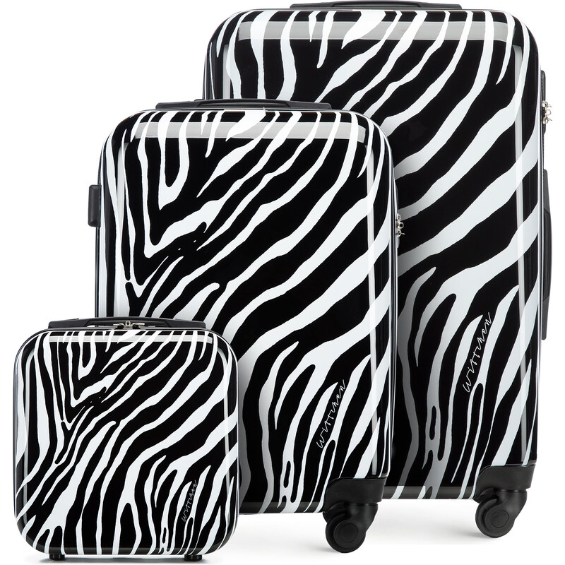 Sada kufrů z ABS-u se zvířecím vzorem Wittchen, bílo-černá, ABS