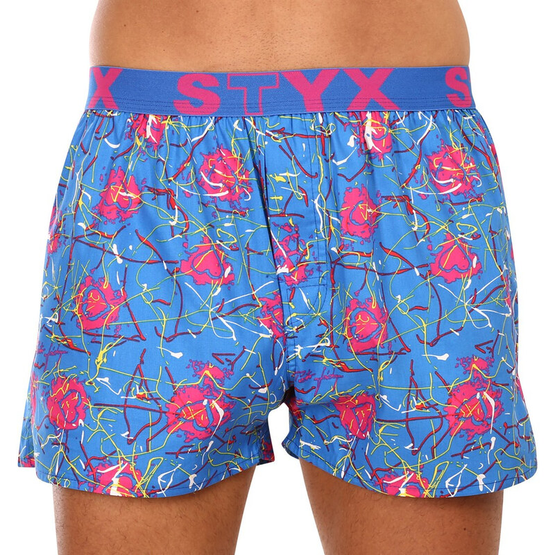 Pánské trenky Styx art sportovní guma Jáchym srdíčka (B1358)