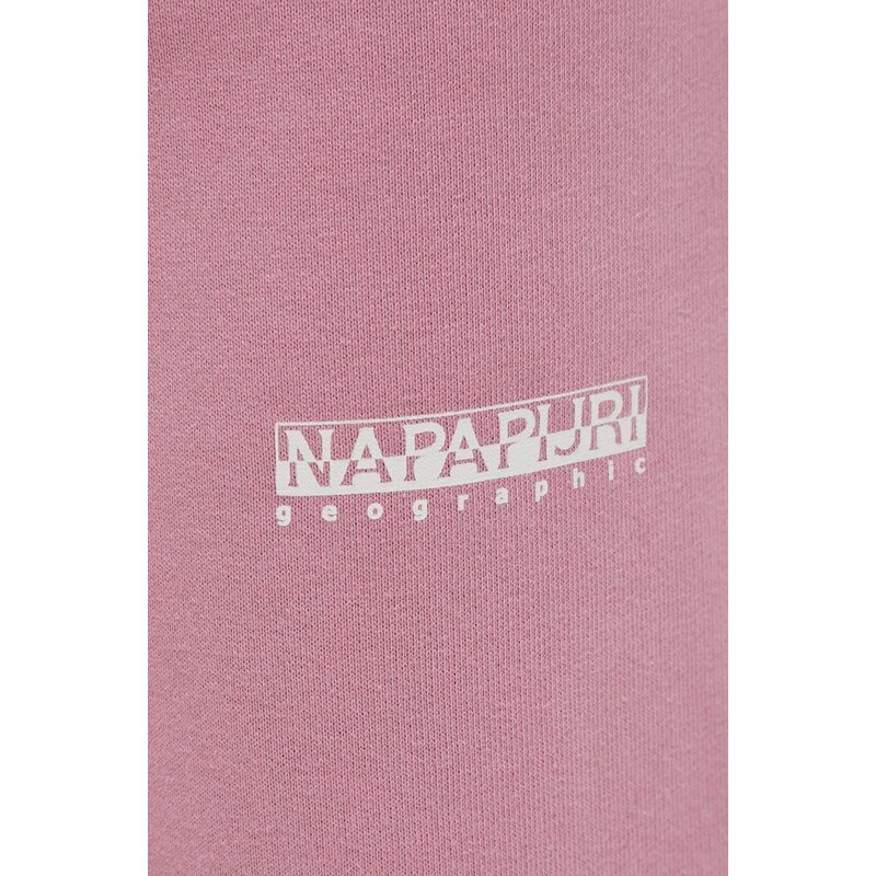 Tepláky Napapijri růžová barva, hladké