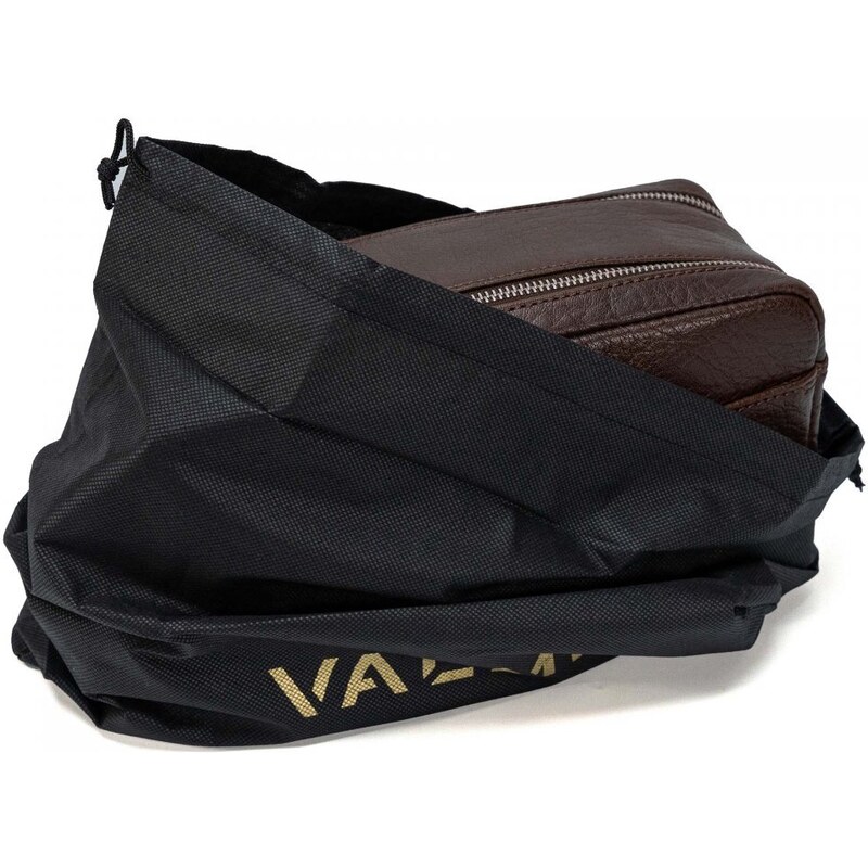 Hnědá kožená kosmetická taška Valmio Trip-1053 BR