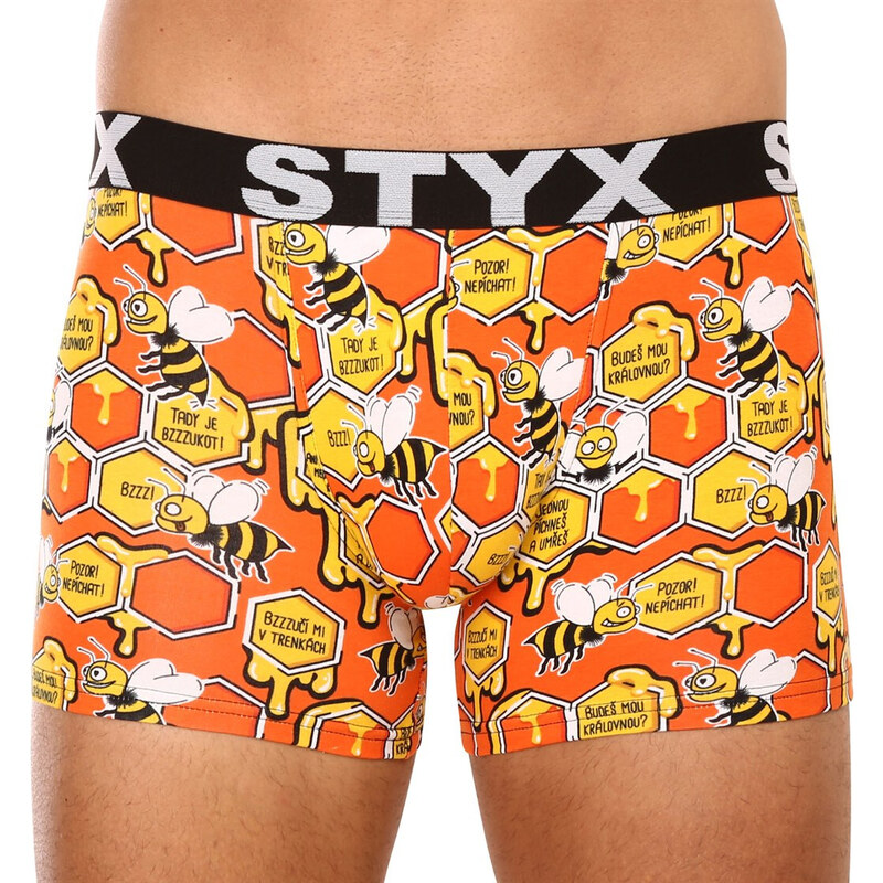 Pánské boxerky Styx long art sportovní guma včelky (U1654)