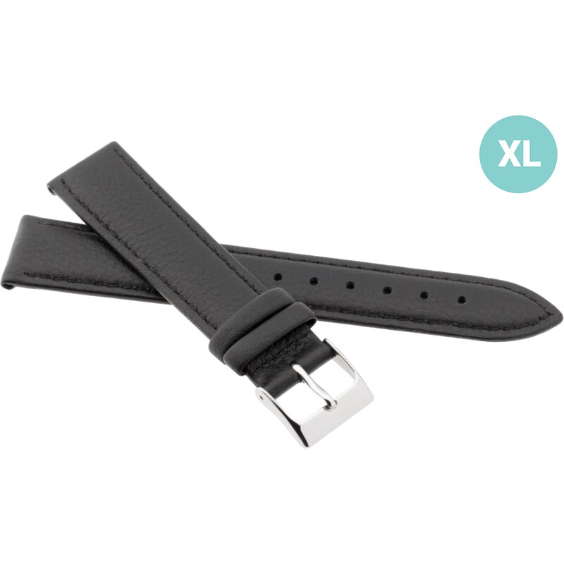 JVD Pánský černý kožený řemínek na hodinky R41401/18XL