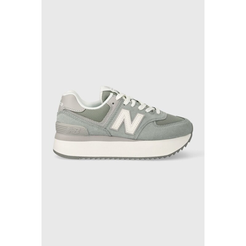 Semišové sneakers boty New Balance WL574ZSG tyrkysová barva