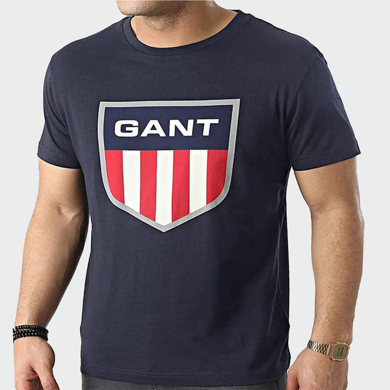 Pánské modré triko Gant 24451