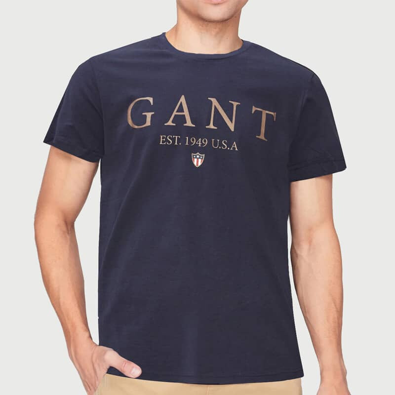 Pánské modré triko Gant 24116