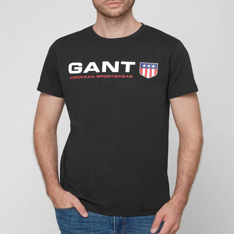 Pánské černé triko Gant 25919
