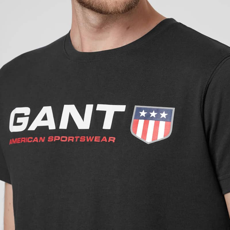 Pánské černé triko Gant 25919