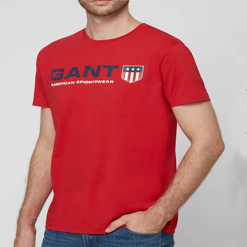 Pánské červené triko Gant 25920