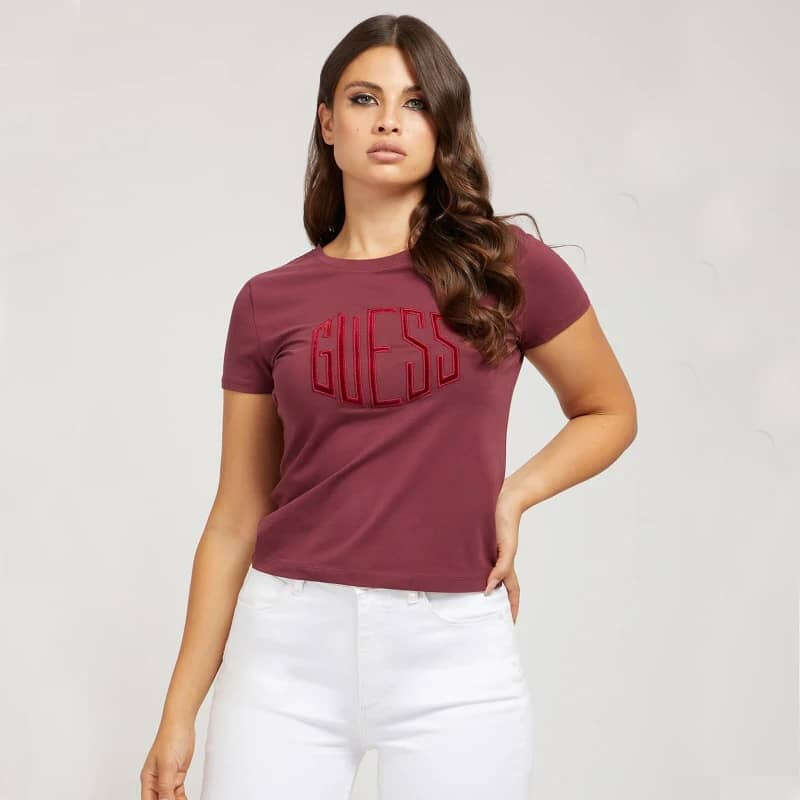 Dámské vínové triko Guess 22s25946