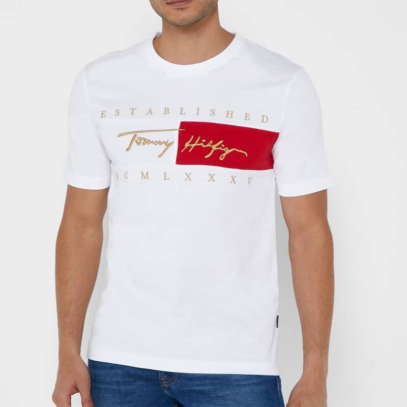 Pánské bílé triko Tommy Hilfiger 33346 - GLAMI.cz
