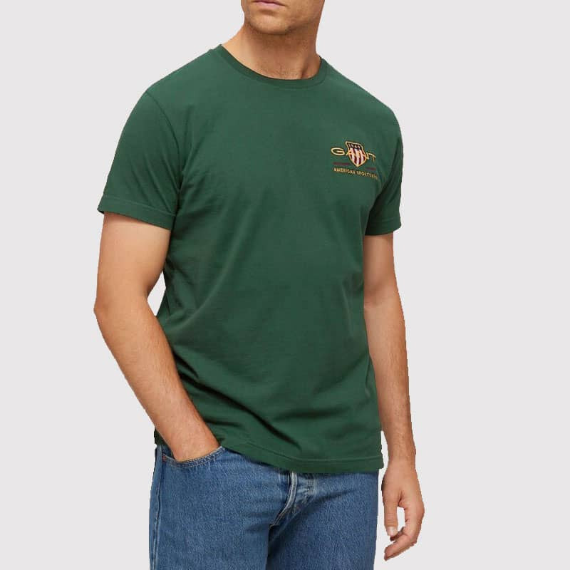 Pánské zelené triko Gant 34136