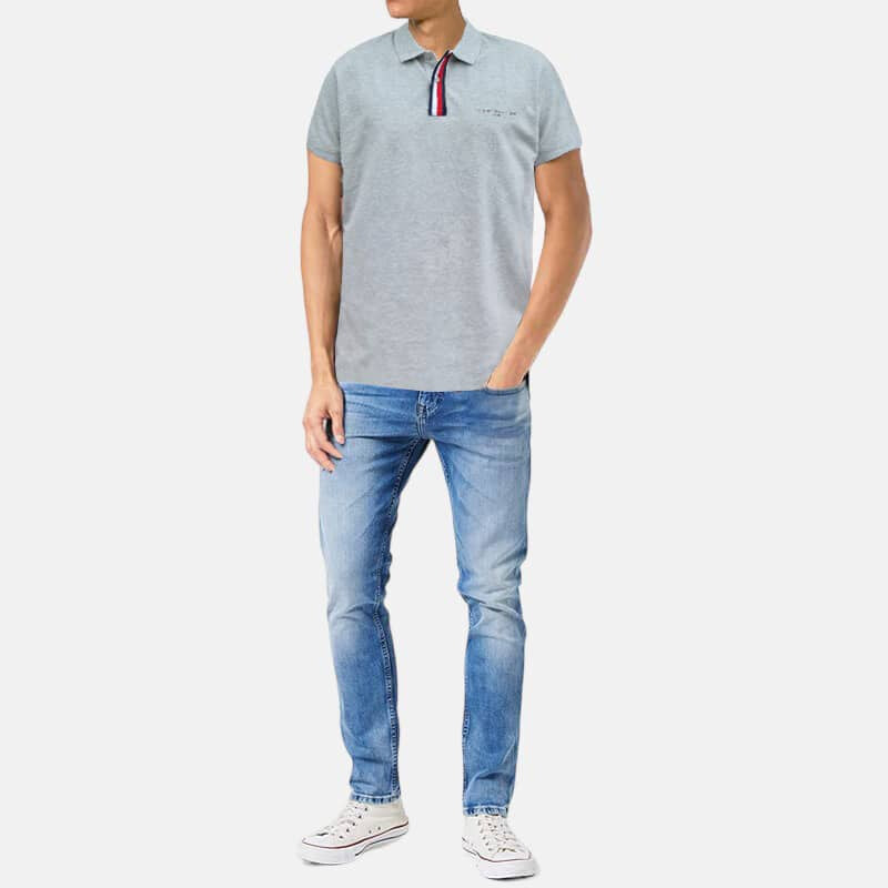 Pánské šedé polo triko Tommy Hilfiger 55444